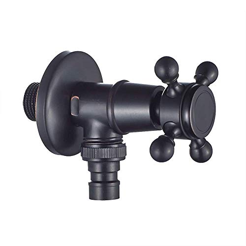 Einhand-Waschmaschinenhahn, Wandhalterung Einkreuzgriff Einloch-Badarmatur Antik Öl eingerieben Bronze 4-Punkte-Waschmaschinenhähne Balkon Mop