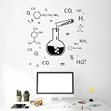 Formule chimiche, adesivi murali per laboratori scientifici, decorazioni per laboratori scolastici, adesivi in ​​vinile per finestre, vetreria per camerette.