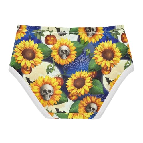 Joisal Cotton Girls Underwear Toddlers Sunflowers Skulls Halloween Cute Panties Girl Cartoon Undies Kids Briefs 2t2