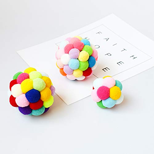 Brinquedos para bolas de gato,Brinquedos de bola de gato Brinquedos de pelúcia com sino colorido bon