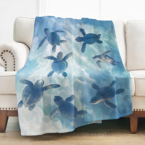Levens Sea Turtle Throw Blanket Gifts for Women Girls 50"x60" Turtle Decor