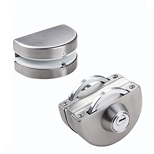 ZONADAH Doppelglastürschloss Hochwertiger Edelstahl 304, beide Seiten offen, rahmenlose Türschließer, kein Bohren erforderlich, für 10-12 mm dickes Glas, Möbelbeschläge für Home Office und Hotel Cover