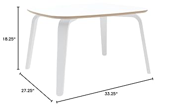 OEUF Play Table White | Modern Kids Activity Table with Scratch-Resistant Top | Bent Baltic Birch Plywood | Non-Toxic, Finish | Made in Europe