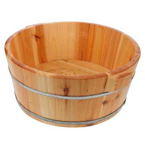 Lavabo de madera para pies YARNOW de 36cm elaborado en pino natural para spa en casa