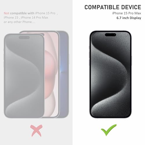 Image of SupCares Privacy Tempered Glass for iPhone 15 Pro Max (6.7 Inch) With Installation Kit | Military-Grade Gorilla Screen Protector | Edge to Edge Coverage | Black