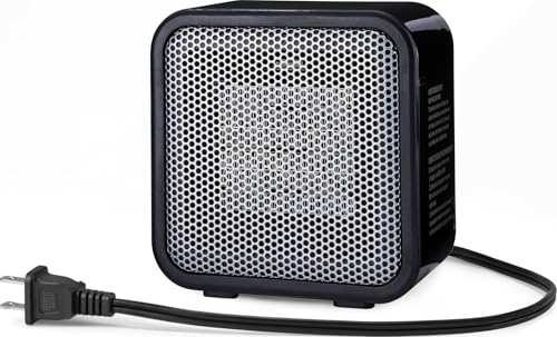 Amazon Basics Ceramic Portable Mini Space Heater for Office Desk, Indoor Use, Fast Heating, Energy...
