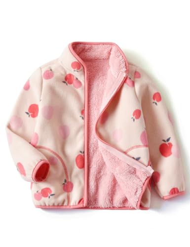 Image of Kids Printed Fleece Jacket Sherpa Lined Lightweight Zip