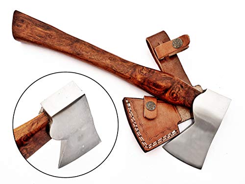 DIST-AX-258, Custom Handmade Stainless Steel Axe-Gorgeous and Solid Rose Wood Handle