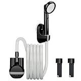 anngrowy Portable Shower for Camping - Battery Powered Compact Handheld Outdoor Rechargeable Showerhead Camp Shower Pump Electric Portable Shower Head for Pet Cleaning Beach Washing Hiking Traveling