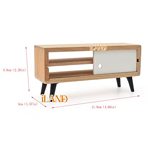 Iland Dollhouse Furniture And Accessories, Miniature Sofa & Tv Cabinet & Bookshelves & Guitar & Decorations For Modern Dollhouse Living Room (Classic 12Pcs) #TOP6