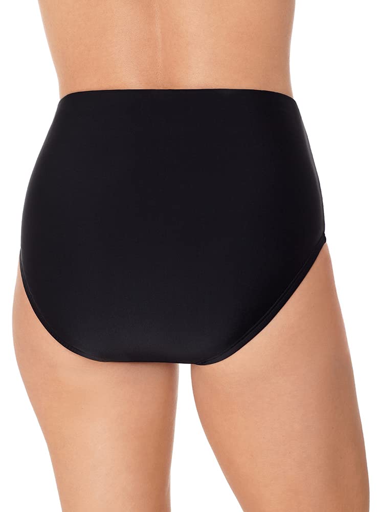 Reebok Damskie stroje kąpielowe sport moda jednolity czarny tankini pełne pokrycie dół do pływania, Czarny, 16