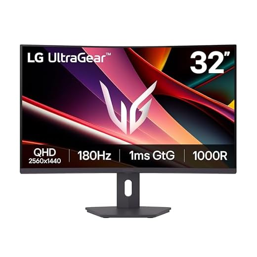 LG 32G600A-B 32-inch Ultragear QHD (2560 x 1440) Curved Gaming Monitor, 180Hz, 1ms, AMD FreeSync, HDMI, DisplayPort, Tilt/Height/Swivel Adjustable Stand, Black