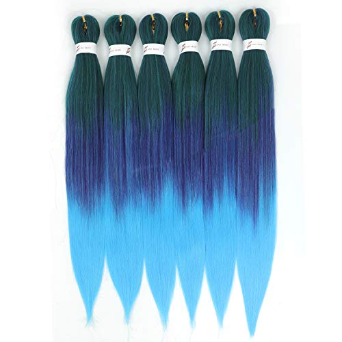 WIGENIUS Pre-stretched Braiding Hair Ombre Brown 26 inch 6 Packs Professional Kanekalon Synthetic Fiber Itch Free Crochet EZ Braids Yaki Texture Knotless Braiding Hair Extensions