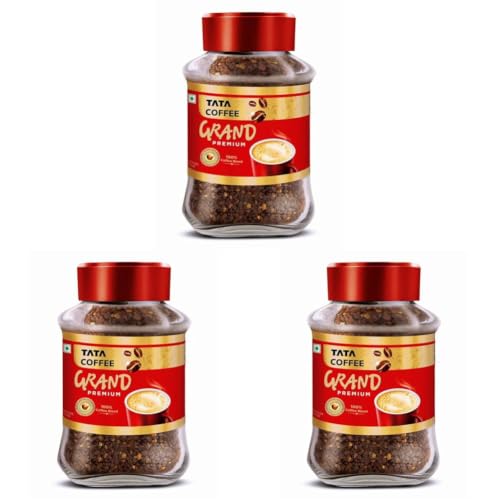 Image of Tata Premium Instant Coffee, 90g Jar, 100% Pure Coffee, With Flavour Locked Decoction Crystals, Rich Aroma & Great Taste (Pack of 3)