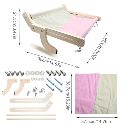 Cama de ventana para gatos que aman tomar el sol en madera 7