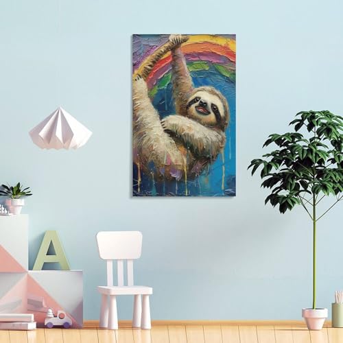 Sloth Affiche Toile Décoration Murale Salon Chambre Moderne