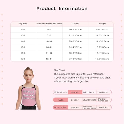 Kids Girls Alphabet Tank Top Contrast Trim Sleeveless Vest Cropped Spaghetti Strap Camisole Casual Outdoor Wear 7
