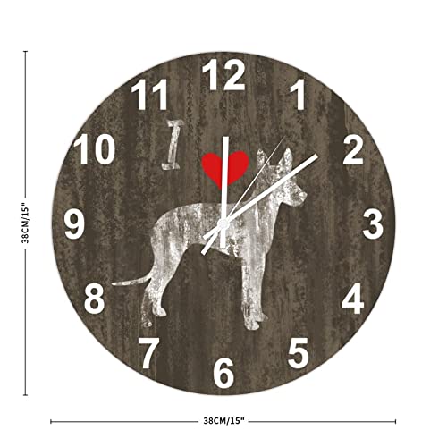 Horloge murale Chien Mexican rétro rustique de 38cm à pile
