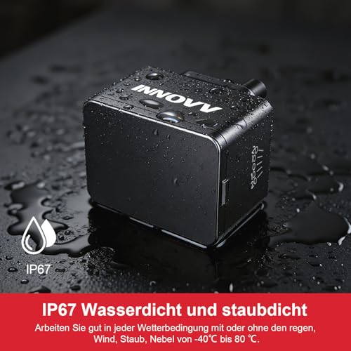 INNOVV ThirdEye Motorrad Toter-Winkel Assistent mit ak, und opt, Alarm, Wasserdichtes Motorrad Assistenzsystem erkennt Gefahren von der Seite und Hinten, Für Motorräder, E-Bike (Spiegel Version)