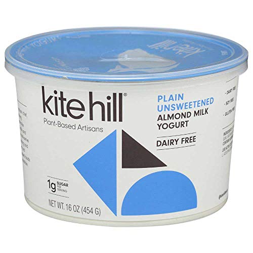 Kite Hill European Style Plain Unsweetened Almond Milk Yogurt, 16 Ounce -- 6 per case.
