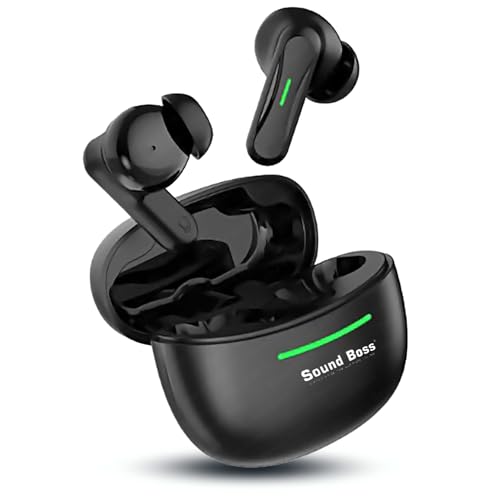 Image of Sound Boss Soft Beatz Truly Wireless in Ear Earbuds with 35H Playtime |ENC |50ms Low Latency|Type-C Fast Charging|Dynamic Sound|Smart Touch|Made in India|TWS Bluetooth Earbuds
