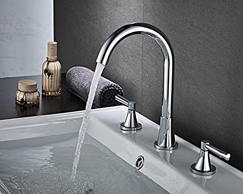 Mitigeur de lavabo à 3 trous rouge pour salle de bain style nord-américain