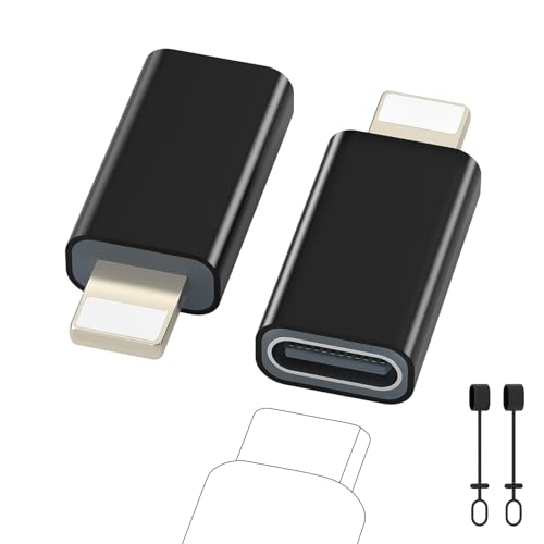 Zestiq Adaptateur USB C vers Lightning, Adaptateur Lightning USB C Lot de 2, Prise en Charge de la Charge et du Transfert de Données pour iPhone14/13/12/11/iPad/Airpods, Pas pour écouteurs/Audio/OTG
