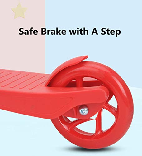 Jipemtra Scooters for Kids 3 Wheel T-bar Adjustable Riding Kick Scooters for Kids Height Adjustable LED PU Flashing with Graffiti Christmas Birthday Age 2~10 (Red Balance)