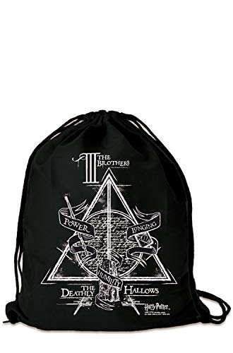 Logoshirt: Harry Potter   Los Tres Hermanos   Mochila Saco   Bolsa   negro   Diseño
