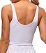 Dragon Fit Sports Bra for Women Longline Padded Bra Yoga Crop Tank Tops Fitness Workout Running Top (Small, White)