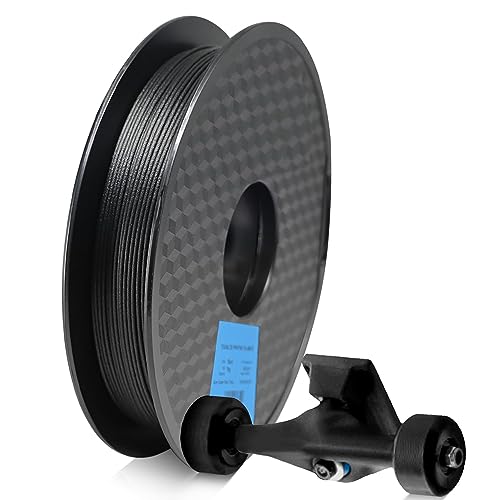 YOUSU PA12-CF Filament, Carbon Fiber Nylon 1.75mm, Schwarz, 500g, Feuchtigkeitsfrei & verwindungsfrei für 3D-Drucker