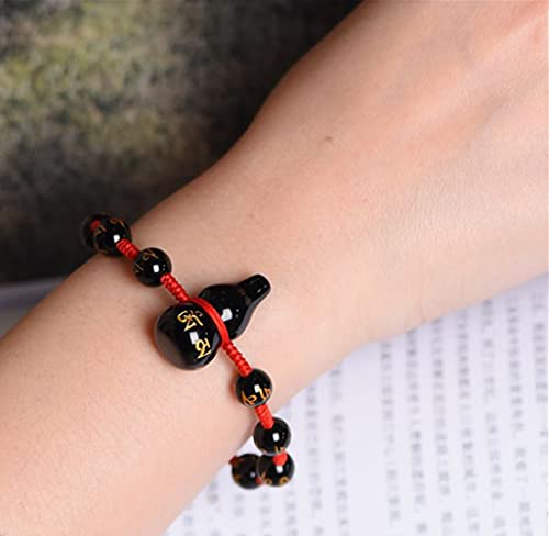 Betterdecor Feng Shui Om Mani Padme Hum Handmade Black Obsidian Wu Lou Bracelet Amulet For Health And Protection #TOP4