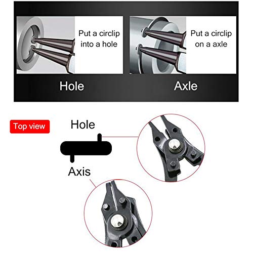 Katur 4 In 1 Interchangeable Circlip Pliers, Multifunctional Snap Ring Pliers Tools, Internal External Ring Remover Retaining Circlip Pliers #TOP1