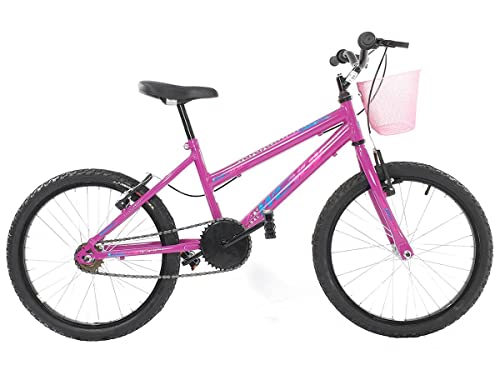 Bicicleta Infantil Feminina Aro 20 Wendy – Freios V‑Brake, Rodinhas Laterais, Quadro Aço Carbono – Ideal para Meninas de 6 a 11 anos,Pink