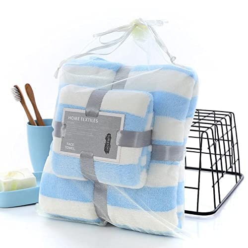 Image of HomeCloud Ultra Soft 300 GSM Bath Towel Set | 3X Softer Than Cotton Towels | Highly Absorbent & Ultra Fast Dry | Perfect for Home, Pool, Spa & Gym |Set of 2 (1 Bath (140x70cm), 1 Face Towel (75x35cm)