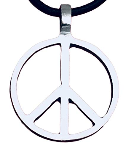 Trilogy Jewelry Pewter Classic Peace Sign Love Hippie Pendant On Leather Necklace #TOP14