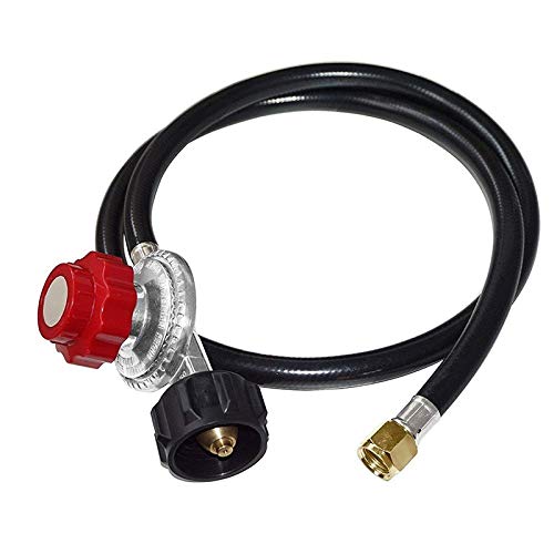 Dasing High Pressure Propane 0-30 PSI Adjustable Regulator with 4 Feet QCC1/Type1 Hose