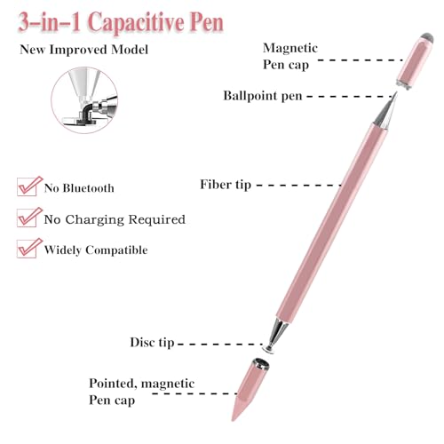Caneta Stylus universal 3 em 1 para tela sensível ao toque, caneta Stylus capacitiva de alta sensibi
