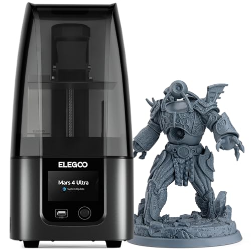 ELEGOO Mars 4 Ultra Imprimante 3D MSLA Résine avec Écran LCD 9K Mono 7 Pouces, Connectivité Wi-FI, Impression Rapide 150mm/h, Nivellement Facile, Film ACF, Taille d'impression de 153,36x77,76x165 mm³
