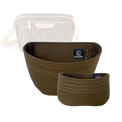 Zoomoni Bag Organizer for Louis Vuitton Mini Bumbag (Set of 2) - Premium Felt Purse Handbag Insert Liner Shaper (Handmade) Soft Structure Support (20 Color Options)