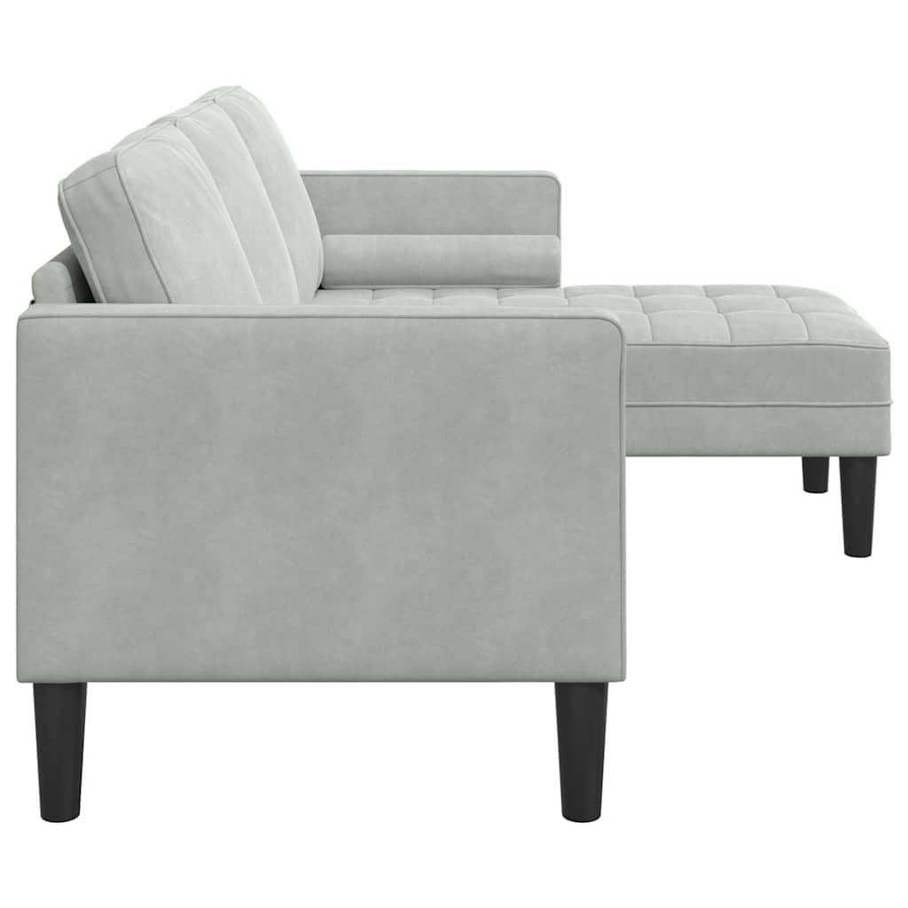 vidaXL Set di divani con Cuscino Grigio Chiaro Poliestere, Salotto, Divano Sezionale Moderno, Set Divano Resistente, Mobili Modulari, Poltrone in Velluto, Relax Interno