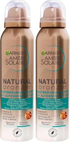 Garnier Selbstbräuner für Gesicht und Körper, Langanhaltende, natürliche Bräune, Ambre