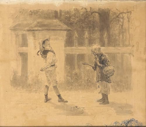 Tableau Impressions d'art Mural Fille mendiant Repin posters décoration chambre 60x90