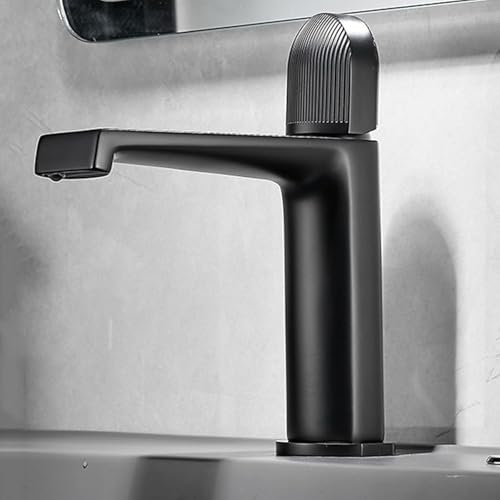 Robinet de bassin cascade anti-éclaboussures en laiton noir pour remplacer votre vieux mitigeur