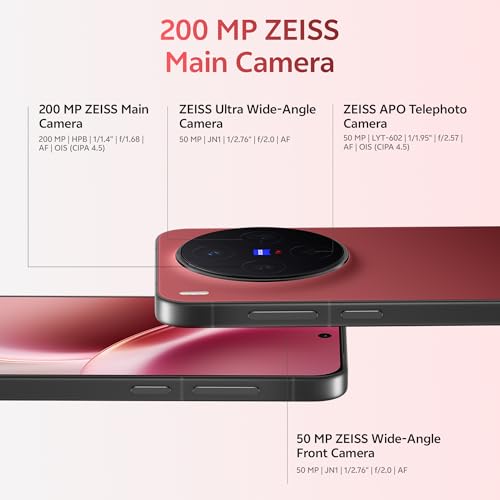 Image of vivo X300 5G (Summit Red, 12GB RAM, 256GB Storage) with No Cost EMI /Additional Exchange Offers