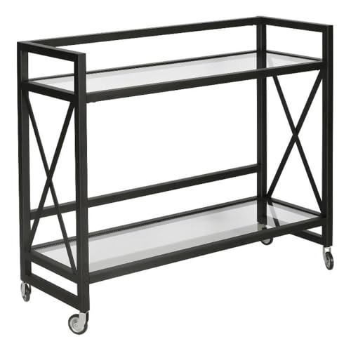 Image of Holly 38'' Wide Rectangular Bar Cart in Blackened Bronze