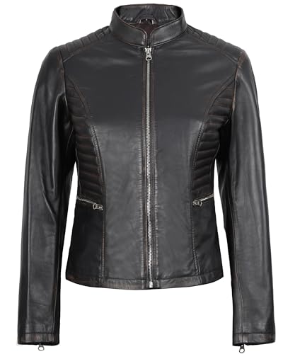 Image of Decrum Leather Jacket for Women - Real Lambskin Casual Leather Jackets Womens