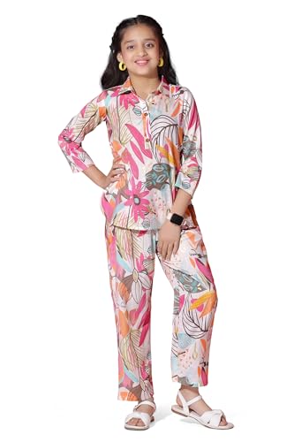 Image of Fashion Dream Girl's Rayon Cotton Clothing Set|Girls Clothing Set|Printed Girls Co-ords Set|Shirt and Pant set|Printed Clothing Set|2 Piece Set