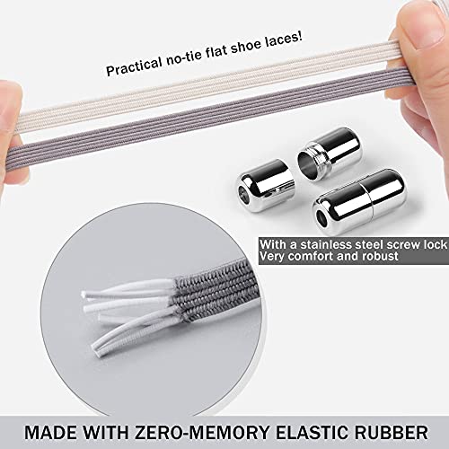 2 Pairs Elastic No Tie Shoelaces For Adults And Kids，Tieless Elastic Shoe Laces For Sneaker Black #TOP4