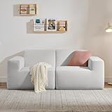 Anferiley Modular Sectional Sofa,75' Grey Polyester 2-Seater Couch, Deep Seat & Wide Armrest, Perfect for Living Room & Apartment
